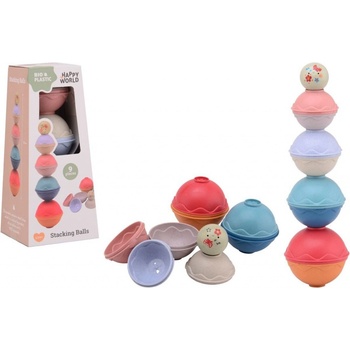 Johntoy Stohovacie guľôčky Happy World bio