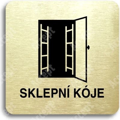 ACCEPT Piktogram sklepní kóje - zlatá tabulka - černý tisk bez rámečku