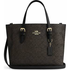 Coach Дамска чанта Coach Mollie Tote 25 In Signature Canvas, Черна (CV965-BLACK)