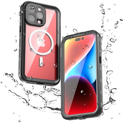 ShellBox Калъф за iPhone 15 Pro Max - ShellBox Waterproof IP68 MagSafe Case - черен