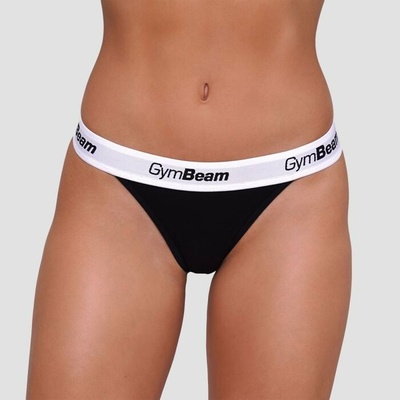 GymBeam Kalhotky Tanga 3Pack černá – Sleviste.cz