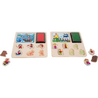 Small Foot drevené puzzle pečiatky na zámku
