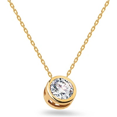 iZlato Forever Nadčasový zlatý náhrdelník so zirkónom Halle 14K IZ27619N
