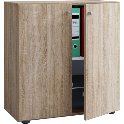 VCM Kancelářská skříň Lona L s otočnými dvířky, dub sonoma – Zbozi.Blesk.cz