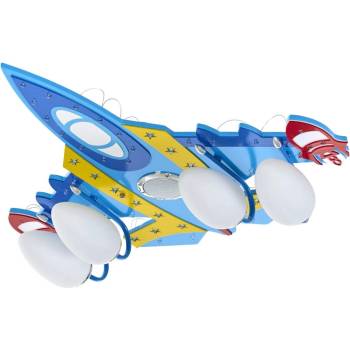 ELBULGARIA LED детски плафон Elbulgaria - Aviator, 58W, RGB, 4xЕ14, син (2438-elbulgaria)
