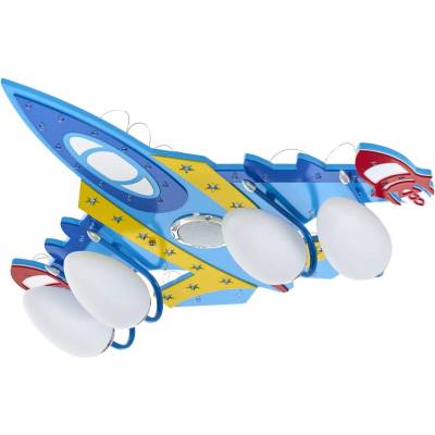 ELBULGARIA LED детски плафон Elbulgaria - Aviator, 58W, RGB, 4xЕ14, син (2438-elbulgaria)