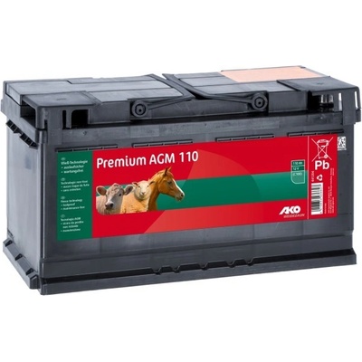 Baterie dobíjecí AGM premium pro ohradníkový zdroj, pomalu se vybíjející, 110 Ah