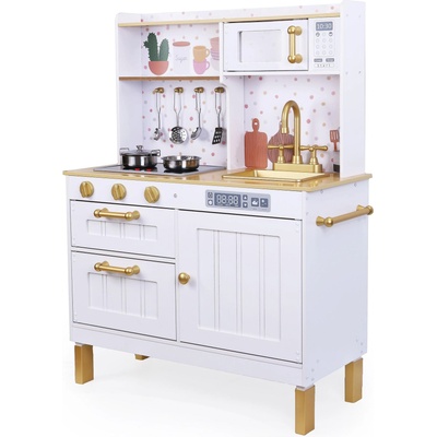 Moni Toys Дървена бяла кухня с аксесоари 7275 (111840)