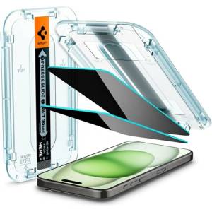 Spigen iPhone 16 Plus SPIGEN EZ FIT екранен протектор стъкло 2бр 2.5D, 9H + рамка, TRANSFER AGL06885 (AGL06885)