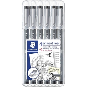 STAEDTLER Fineliner pigment liner асортимент (6) (308 SB6P)