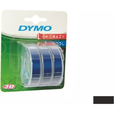 Dymo originální páska do tiskárny štítků, Dymo, S0847730, černý podklad, 3m, 9mm, 3D, 1 blistr/3 ks