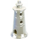 DOMMIO Maják keramický s LED osvetlením biela perleť 14 cm