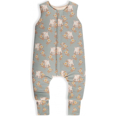 Sleepee spací vak s nohavicami Vintage Animals Sky Blue Cream