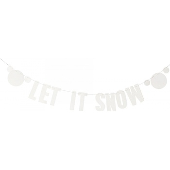 Bloomingville Vánoční girlanda Let it Snow, bílá barva, papír