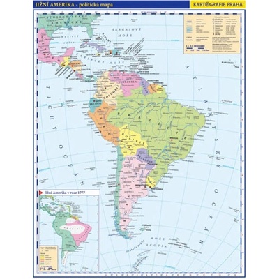 Jižní Amerika - příruční politická mapa, A3/1: 33 mil.: 33 mil. kol. - Kol.