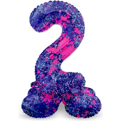 Folat Balónek fóliový číslo 2 samostojné Barevné skvrny 41 cm
