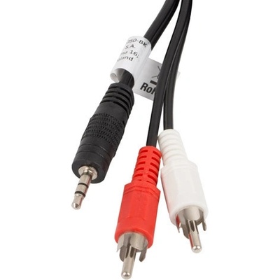 Lanberg Аудио кабел Lanberg, Mini Jack 3.5mm към 2x RCA, 5m - CA-MJRC-10CC-0050-BK (CA-MJRC-10CC-0050-BK)