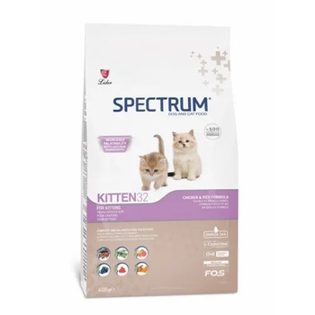 Lider Pet Food Spectrum Cat Food Kitten Starter 32 - Пълноценна храна за подрастващи котенца на възраст от 4 до 16 месеца, както и израснали котки по време на бременност и кърмене, с пилешко месо - 0, 400 кг, Турция