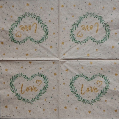 Ambiente obrúsky Love na růžové 33x33cm