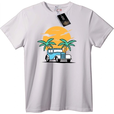 NOONEBRAND Тениска Винтидж Кола Залез - 2XL, Black