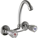 Inter Ceramic Смесител за кухня, двулостов, Inter Ceramic, финиш гланциран хром, чучур 13 см (5018718 7119)
