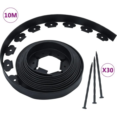 vidaXL Гъвкав градински кант с 30 колчета, 10 м, 5 см (48614)