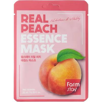 Farmstay Real Peach Essence Mask - Освежаваща текстилна маска с екстракт от праскова 1бр/23мл