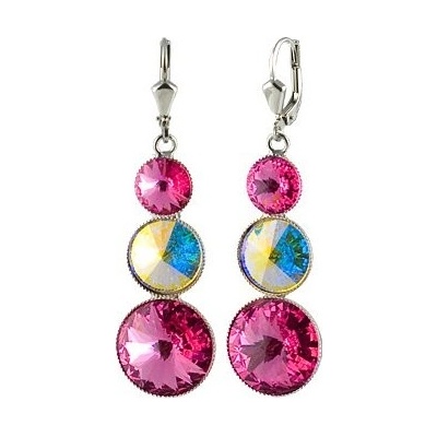 Klimm Rivoli se Swarovski Elements s třemi kameny Rose 13031 růžové