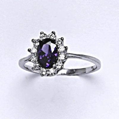 Čištín stříbrný Kate zirkon ametyst čiré zirkony T 1480