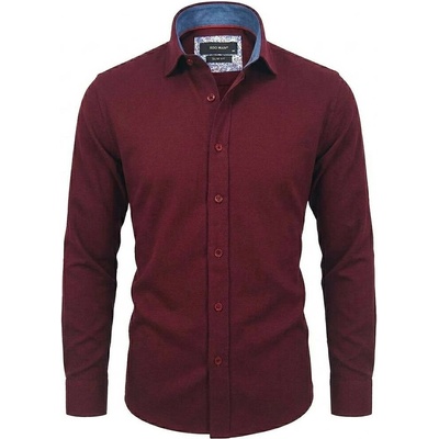 Ego man košile pánská slim fit bordó S0117-05