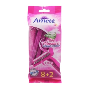Ameté Самобръсначки за еднократна употреба Ameté с 2 ножчета (8+2 бр. /опаковка)