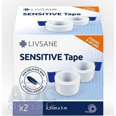 Livsane Fixačná Páska Sensitive 2,5cm x 5m, cievka, 1x2 ks