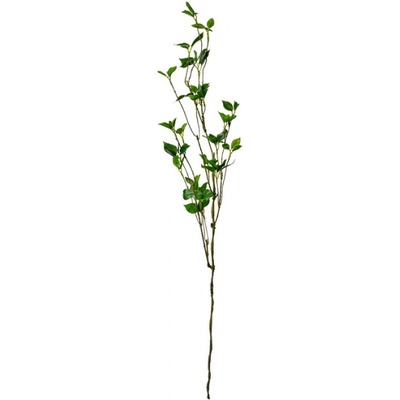 Dlouhá umělá větev s čerstvými zelenými lístky – 116 cm