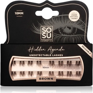 SOSU Cosmetics Hidden Agenda Undetectable Lashes лепящи снопчета мигли без възли 10mm Brown 16 бр
