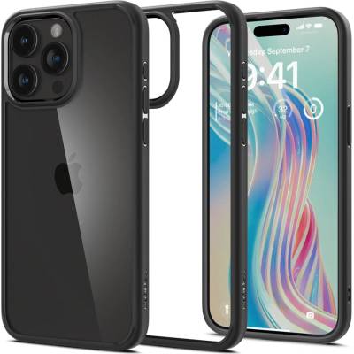 Spigen Кейс Spigen Crystal Hybrid за iPhone 15 Pro, матово черен (8809896747837)