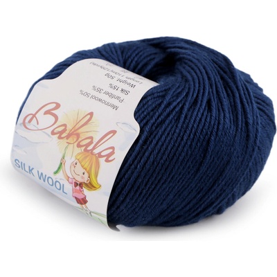 Pletací vlněná, hedvábná příze Babala 50 g Varianta: 9 (016) modrá capri, Balení: 1 ks 59045/151252/272245