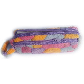Image 1 of Цветен плюшен несесер с два ципа