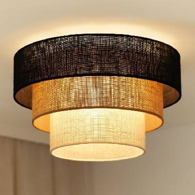 Brilagi - таванно осветително тяло ASPEN LUNETA 1xE27/15W/230V Ø45 черно/беж/кре (BG1117)