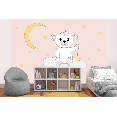 DIMEX ART Самозалепваща се флизелинова фототапета плюшено мече на облак 375 x 250 см