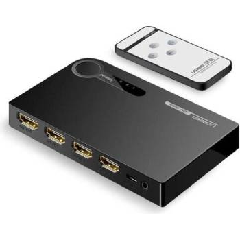 UGREEN Двупосочен HDMI превключвател Ugreen 40234 - 3x HDMI 3D 4K 7.5Gbps 36bit на канал - черен (40234)