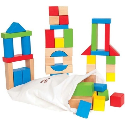 Hape farebné drevené kocky