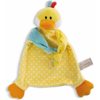 Image 1 of NICI Мека кърпичка за гушкане с чесалка NICI - Пате, 25 х 25 cm (48890)