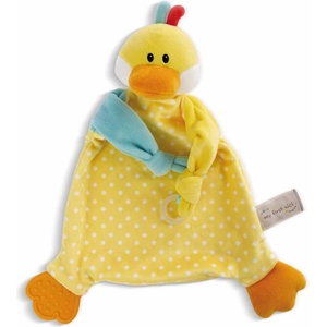 NICI Мека кърпичка за гушкане с чесалка NICI - Пате, 25 х 25 cm (48890) - ozone