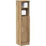vidaXL Шкаф за баня с поставка за ролкови дрехи, дъбов, 20, 5x22x90 см (858505)