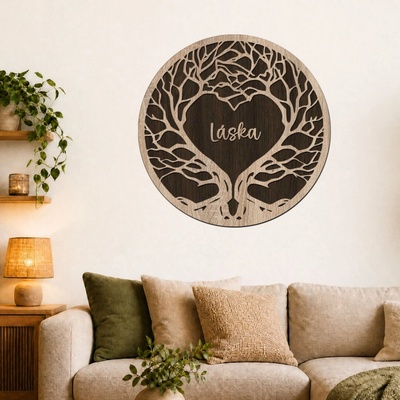 dřevo života Dřevěný strom ESENCE Zvolte barvu dekoru: Dub Sonoma, Rozměry Ø (cm): 40