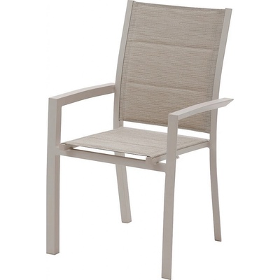 DEOKORK Hliníkové křeslo s textílií VERMONT (cappuccino)