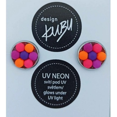 KUBUdesign náušnice puzeta neon růžové 0001793