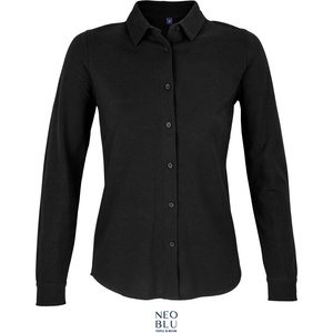 Neoblu 3791 BASILE WOMEN / Дамска риза с дълъг ръкав от пике - тъмночерна L (243791n1103)
