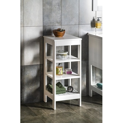 Aqualine ETIDE policový regál 36x86x36 cm, biela mat