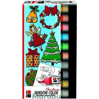 Marabu Sada zlupovacích farieb KiDS Christmas Window Color 10 x 25 ml